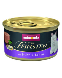 ANIMONDA Vom Feinsten Mousse s kuracím a jahňacím mäsom 85g paštéta pre mačky