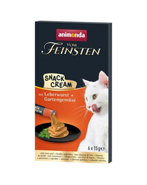 ANIMONDA Vom Feinsten Snack Cream s paštétom z pečenej pečenej a zeleninou 6x15g krémová maškrta pre mačky