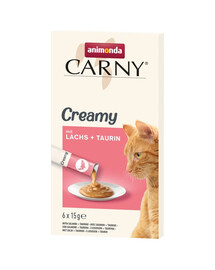 ANIMONDA Carny Creamy s lososom a taurínom 6x15 g krémový snack pre mačky