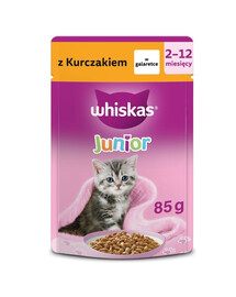 WHISKAS Junior s kuracím mäsom v želé 85 g mokrá strava pre mačiatka