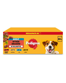 PEDIGREE Adult Výber chutí v želé 80x100 g mokrá strava pre psov