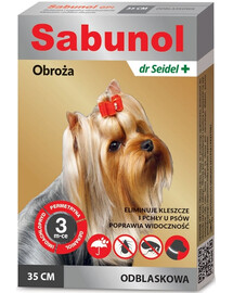 DR SEIDEL Sabunol Reflexná obojok pre psov proti blchám a kliešťom 35 cm