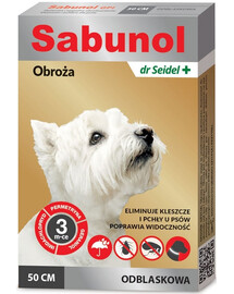 DR SEIDEL Sabunol Reflexná obojok pre psov proti blchám a kliešťom 50 cm