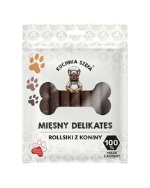KUCHNIA SZEFA Mäsový Delikates Rollsy z Konského mäsa 7 ks. pochúťky pre psov