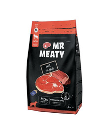 MR MEATY Dog Beef with Goat M 3 kg hovädzina s kozím mäsom, suché krmivo pre psov