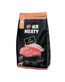MR MEATY Dog Veal with Turkey M 9 kg teľacina s moriakom, suché krmivo pre psov