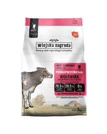 WIEJSKA ZAGRODA Hovädzina monoproteinové krmivo pre mačky 3 kg