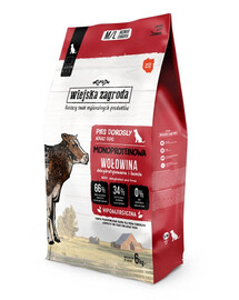 WIEJSKA ZAGRODA Monoproteínové hovädzie chipsy pre psov M/L 6 kg