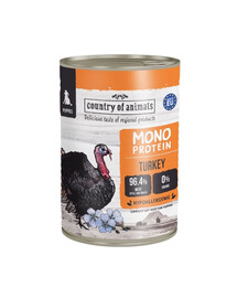 COUNTRY OF ANIMALS Puppies Monoprotein Turkey 400g morčacie, konzerva pre šteniatka