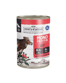 COUNTRY OF ANIMALS Dog Monoprotein Beef 400g hovädzie, konzerva pre psov