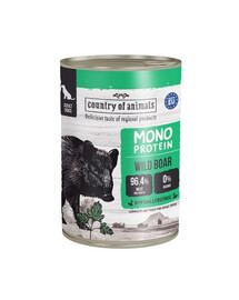 COUNTRY OF ANIMALS Dog Monoprotein Wild Boar 400g diviak, konzerva pre psov