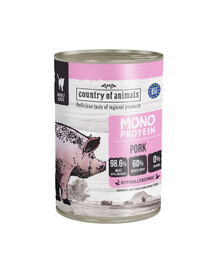 COUNTRY OF ANIMALS Cat Monoprotein Pork 400g bravčové, konzerva pre mačky