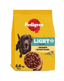 PEDIGREE Adult Light s hydinou a zeleninou 2,6 kg nízkokalorická suchá strava pre psov