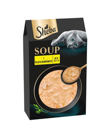 SHEBA Soup s kuracím mäsom 4x40 g doplnková mokrá strava pre mačky