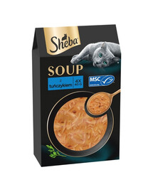 SHEBA Soup s tuniakom 4x40 g doplnková mokrá strava pre mačky