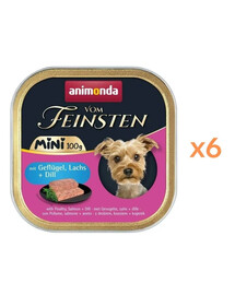 ANIMONDA Vom Feinsten Mini s hydinovým mäsom, lososom a kôprom 6x100g mokré krmivo pre psov malých plemien
