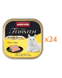 ANIMONDA Vom Feinsten Mild Menue Morčacie a syrové paštéty 24x100g pre mačky