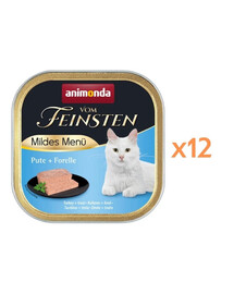 ANIMONDA Vom Feinsten Mild Menue paštéta s morčacím mäsom a pstruhom 12x100g pre mačky