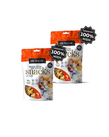 DR MALOU Mäsové kocky 100% lyofilizovaného mäsa lososa 2x50g maškrty pre mačky