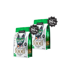 DR MALOU Liofilizovaná strava Kurča s lososom 2x1 kg suché krmivo pre mačky