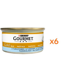 GOURMET Gold Mus s tuniakom pre mačky 6x85 g