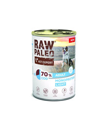 RAW PALEO COD LIGHT MONOPROTEIN ADULT DOG 400g mokré krmivo pre psy so sklonom k ​​nadváhe, monoproteín s treskou