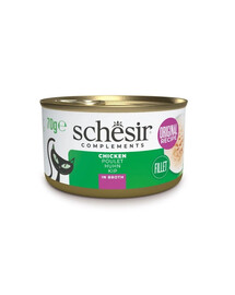 SCHESIR Kuracie mäso s ryžou vo vývare pre mačky 6x70 g