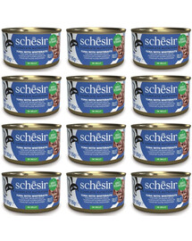 SCHESIR Tuniak so šprotami v želé pre mačky 12x85 g