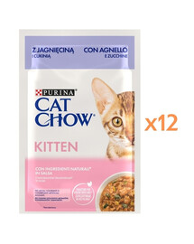 PURINA Cat Chow Kitten Jahňacina s cuketou v omáčke 12x85 g mokrá strava pre mačiatka