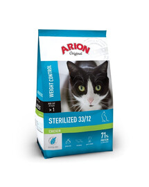 ARION Original Sterilized 33/12 Chicken 300 g kurča, suché krmivo pre mačky po sterilizácii