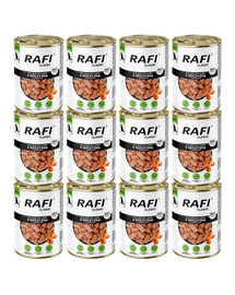 RAFI Classic Jelenie mäso s mrkvou v omáčke 12x1240 g mokré krmivo pre psov všetkých plemien