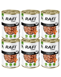 RAFI Classic Jelenie mäso s mrkvou v omáčke 6x1240 g mokré krmivo pre psov všetkých plemien