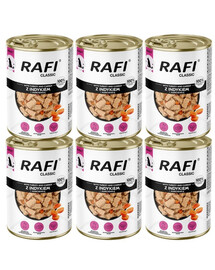 RAFI Classic Morčacie mäso s mrkvou v omáčke 6x1240 g mokré krmivo pre psov všetkých plemien