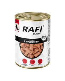 RAFI Classic hovädzie v omáčke 1240 g mokré krmivo pre psov všetkých plemien