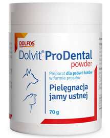 DOLFOS Dolvit ProDental Powder 70g Prípravok na hygienu ústnej dutiny pre psov a mačky
