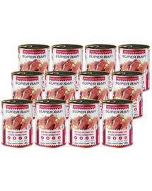 SUPER RAFI z cielęciną i wątróbką z królika 12x400 g mokra karma dla psa