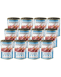 SUPER RAFI z jagnięciną i sercami indyka 12x400 g mokra karma dla psa