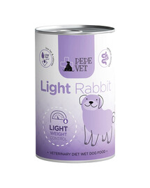 PAKA ZWIERZAKA PEPE Vet Light Rabbit 400 g mokré krmivo pre psov podporujúce redukciu hmotnosti