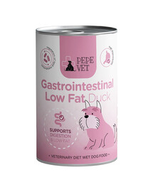 PAKA ZWIERZAKA PEPE Vet Gastrointestinal Low Fat Duck 400 g konzerva pre psov podporujúca tráviaci systém