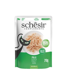 SCHESIR Complements Kuracie v želé 70 g vrecko Doplnkové mokré krmivo pre mačky