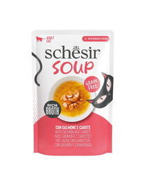 SCHESIR Soup Losos s mrkvou 40 g doplnková polievka pre mačky