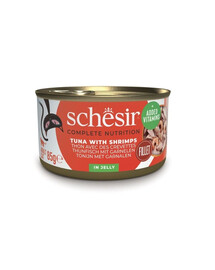 SCHESIR Tuniak s krevetami v želé pre mačky 6x85 g
