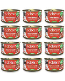 SCHESIR Tuniak s krevetami v želé pre mačky 12x85 g