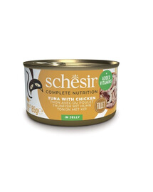 SCHESIR Tuniak s kuracími filetami v želé pre mačky 12x85 g