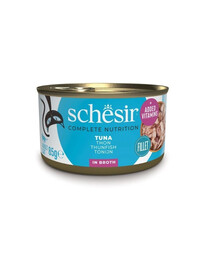 SCHESIR Tuniak vo vývare pre mačky 12x85 g