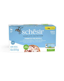 SCHESIR Tuniak s morským vlkom v želé pre mačky 6x50g