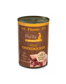 FITMIN Purity Adult Chicken with Liver 400 g kurczak z wątróbką, mokra karma dla psów
