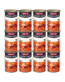 ANIMONDA GranCarno zestaw z wołowiną i kurczakiem 12 x 400 g