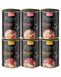 PIPER Animals Mix Flavors 6 x 400 s lososom a kuracím mäsom, mokré krmivo pre mačky