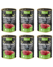 SUPER RAFI Cat s jelením a kuracími srdcami 6x400g mokré krmivo pre mačky